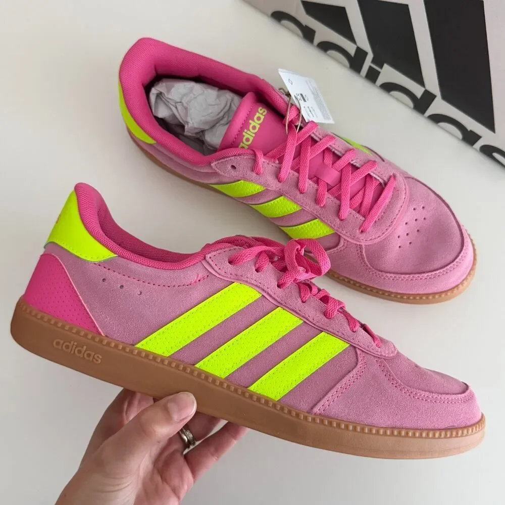 Adidas Breaknet Sleek Sneakers Womens 9.5 Pink Stripe Cloud Foam Sole‎